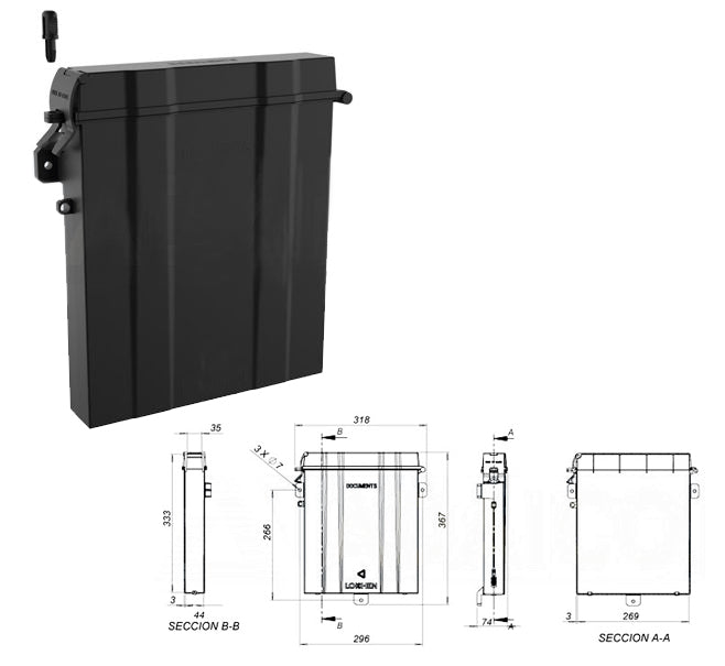Portadocumentos rectangular
