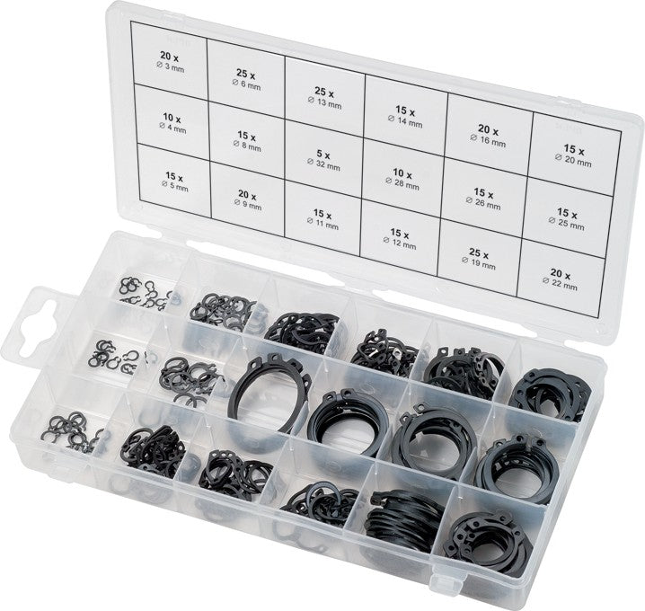 Caja con surtido anillos de retención exteriores