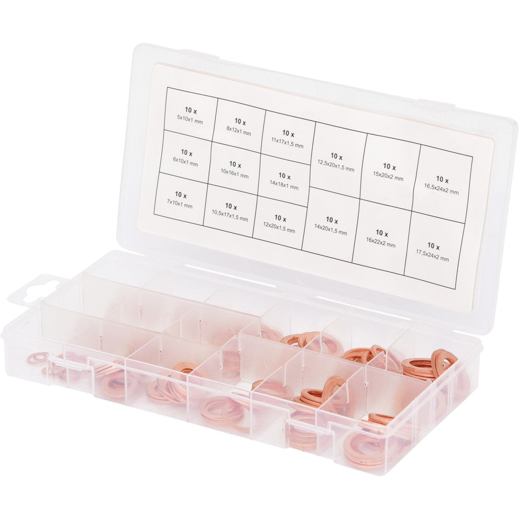Caja con surtido arandelas de cobre