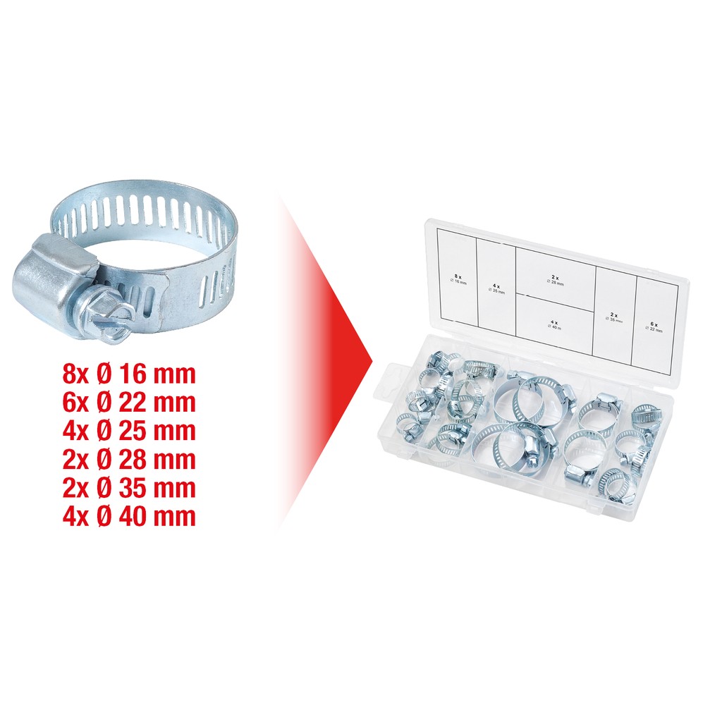 Caja con surtido abrazaderas