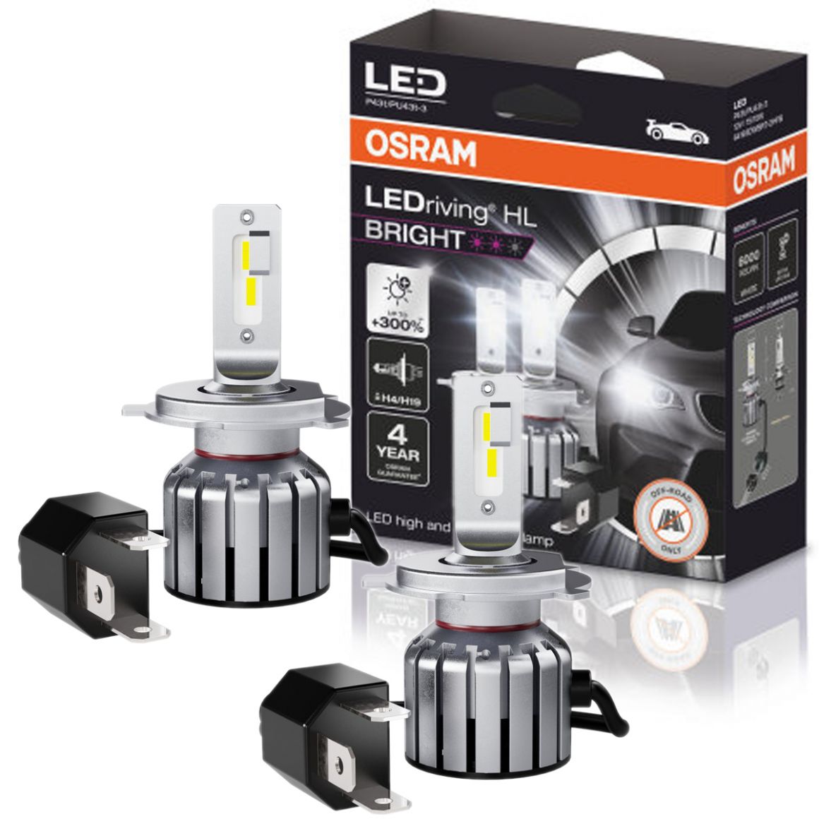 KIT LAMPARAS LED 12V H4/H19 15W