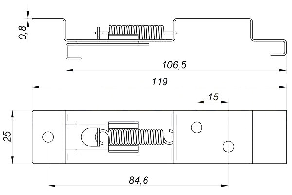Soporte para matrículas con muelle