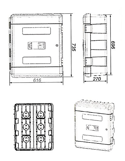 Caja de extintor doble de 9kg.