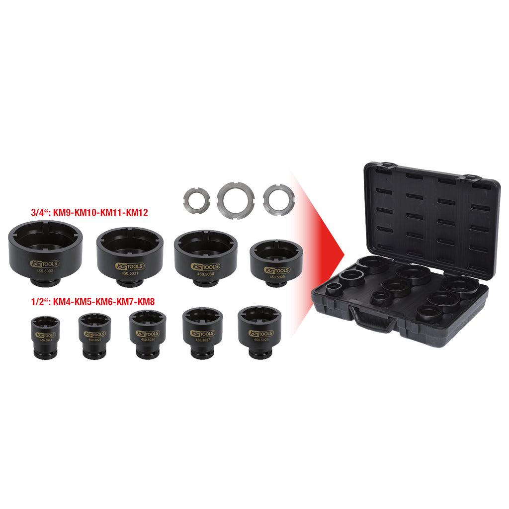 Kit vasos para tuercas ranuradas
