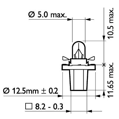 Lámpara automoción BAX 8,5d/2
