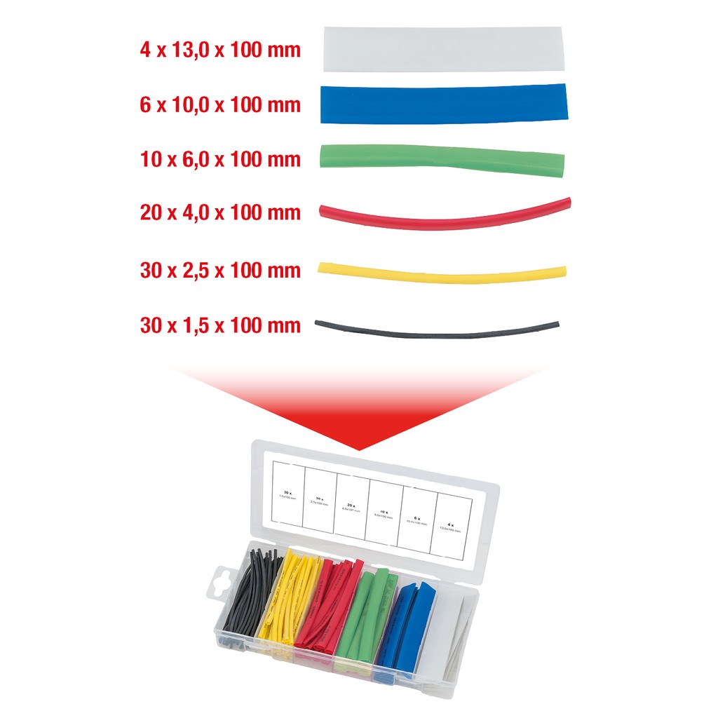 Caja con surtido fundas termorretráctiles colores