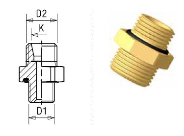 Racor adaptador cono 24º